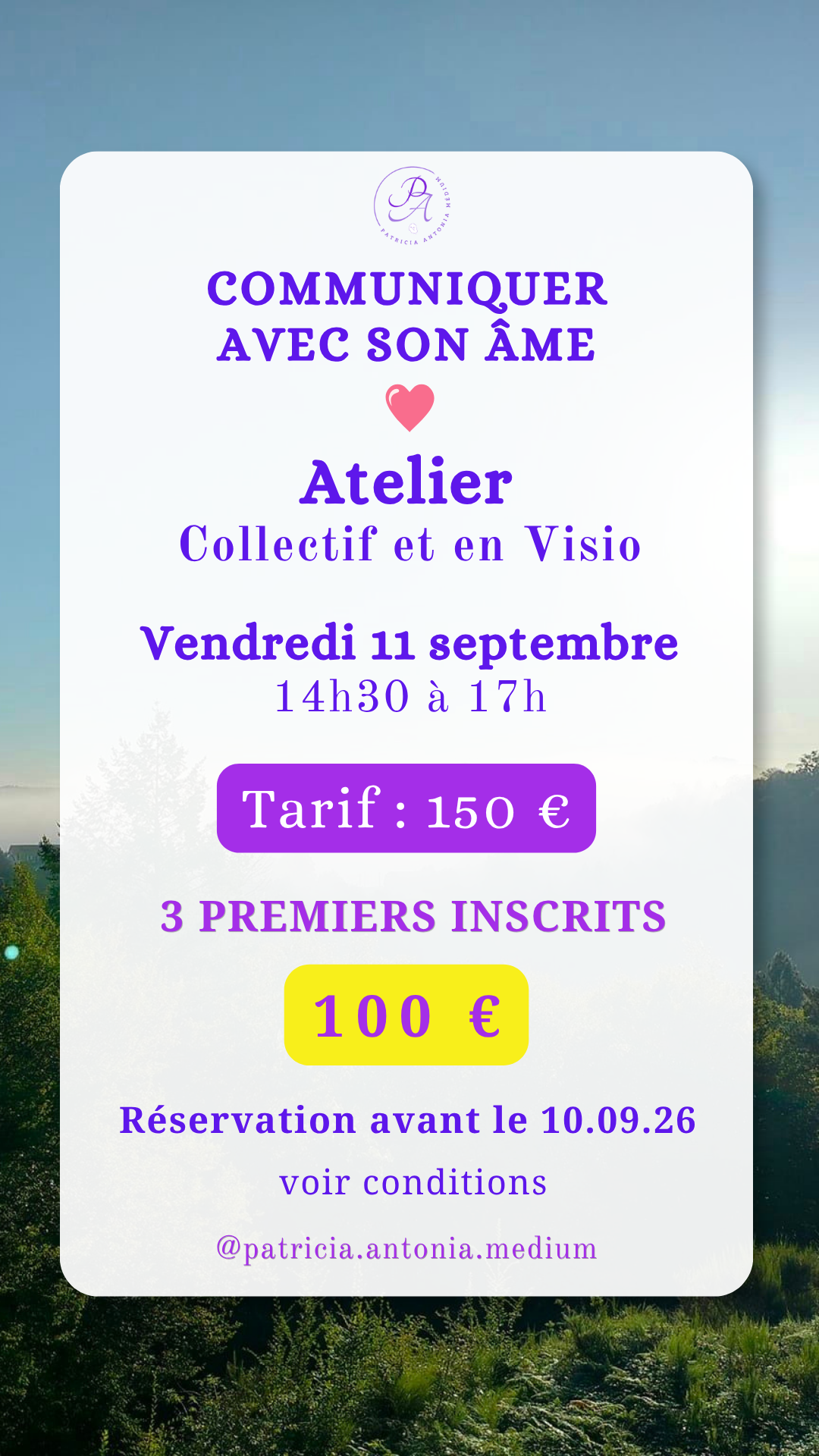 Clique sur l'image pour réserver ta place à l'Atelier "Communiquer avec son Âme"